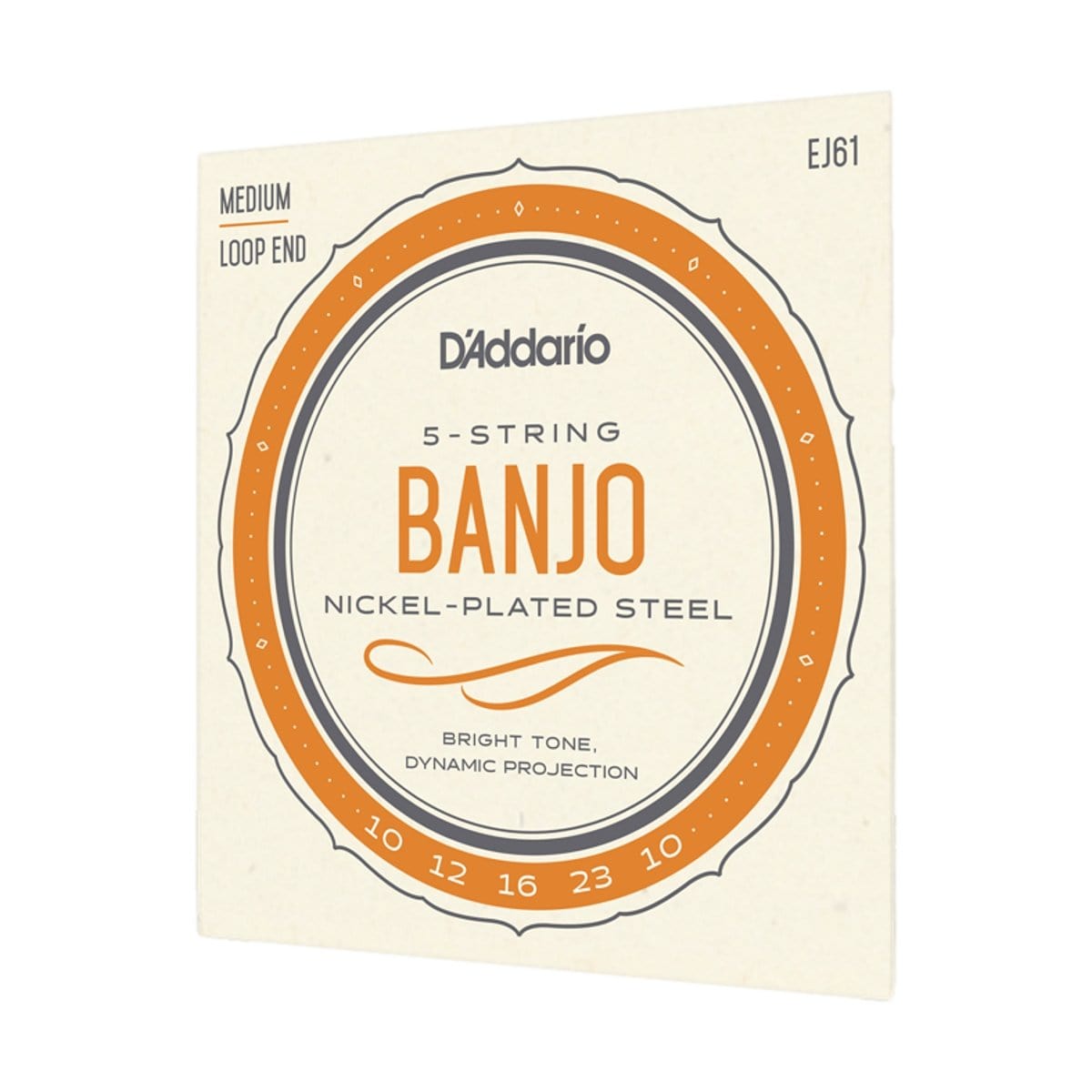 D'Addario Guitar Strings D'Addario EJ61 Banjo Strings 5-String Medium 10-23 - Byron Music