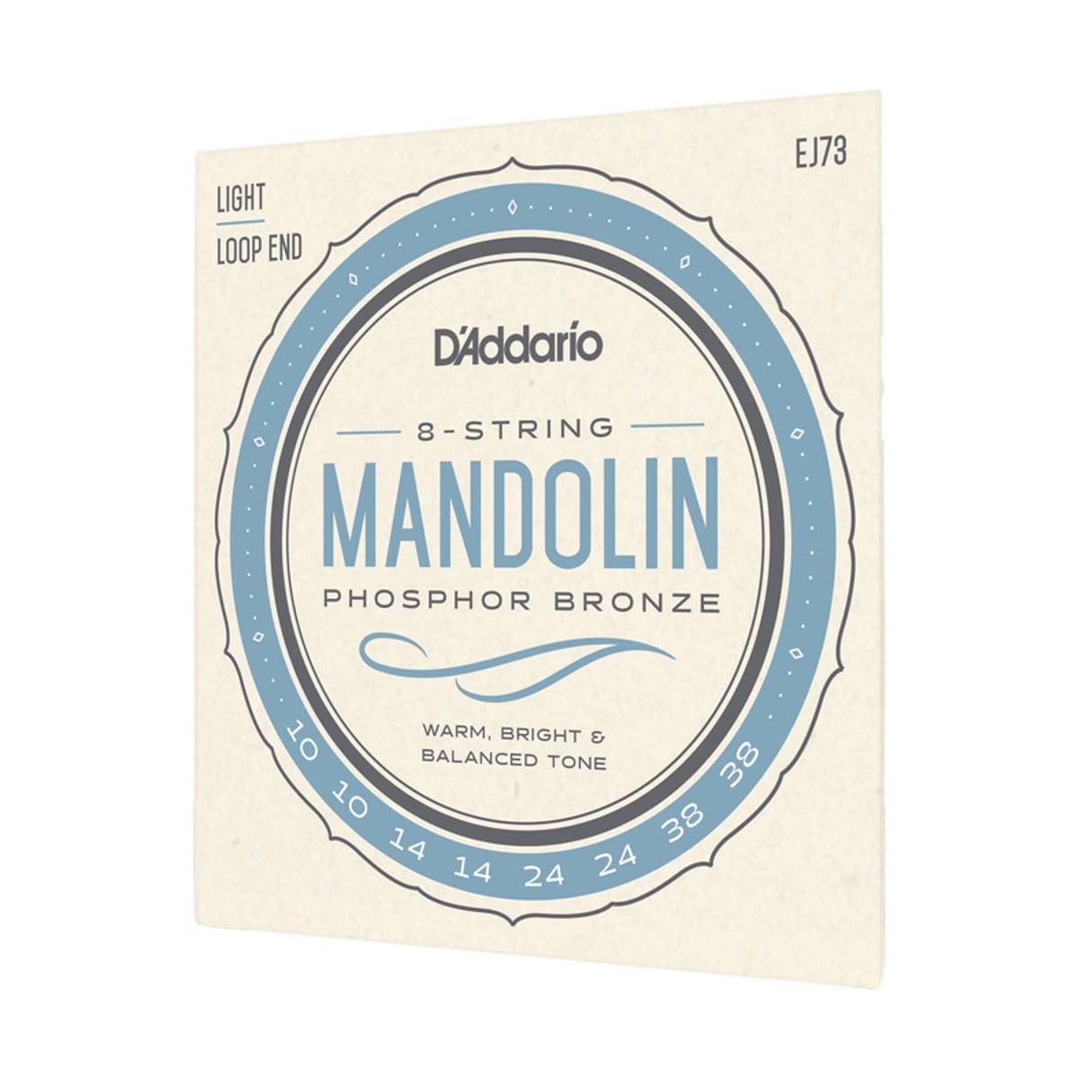 Daddario Guitar Accessories D'Addario EJ73 Mandolin Strings Loop End Light 10-38 - Byron Music