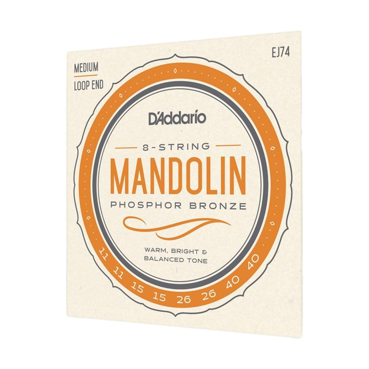 D'Addario Guitar Accessories D'Addario EJ74 Mandolin Strings Phosphor Bronze Medium - Byron Music