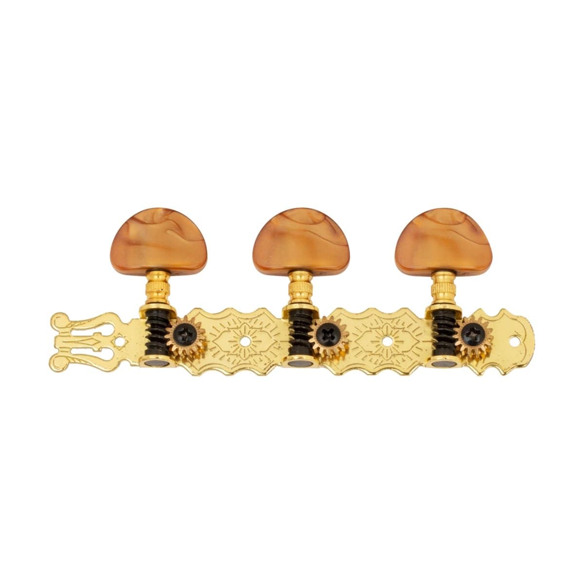 Dr Parts Guitar Parts Dr Parts Classical Machine Heads Tuners 3-A-Side Gold with Amber Buttons - Byron Music