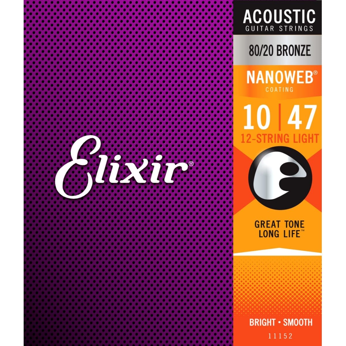 Elixir Guitar Accessories Elixir 12-String Acoustic Guitar Strings 80/20 Bronze Nanoweb Light 10-47 11152 - Byron Music