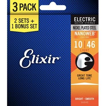 Elixir 16542 10-46 Nanoweb Electric 3 Pack - Byron Music