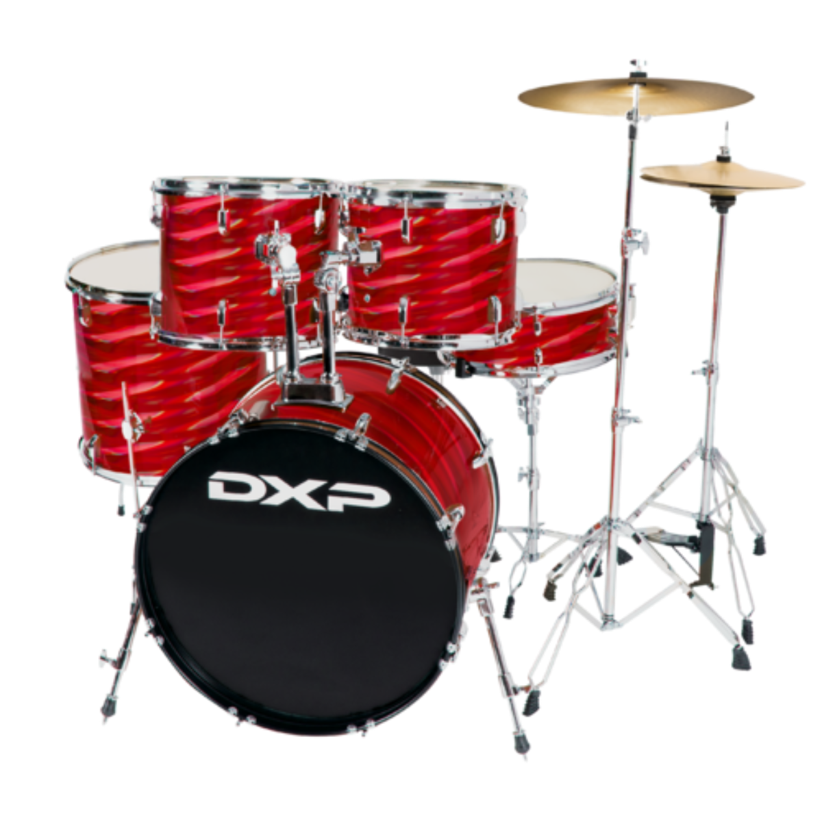 DXP Home Page DRUM KIT 5 PCE 22 INCH BD 3D LASER RED W/CYMBALS - Byron Music