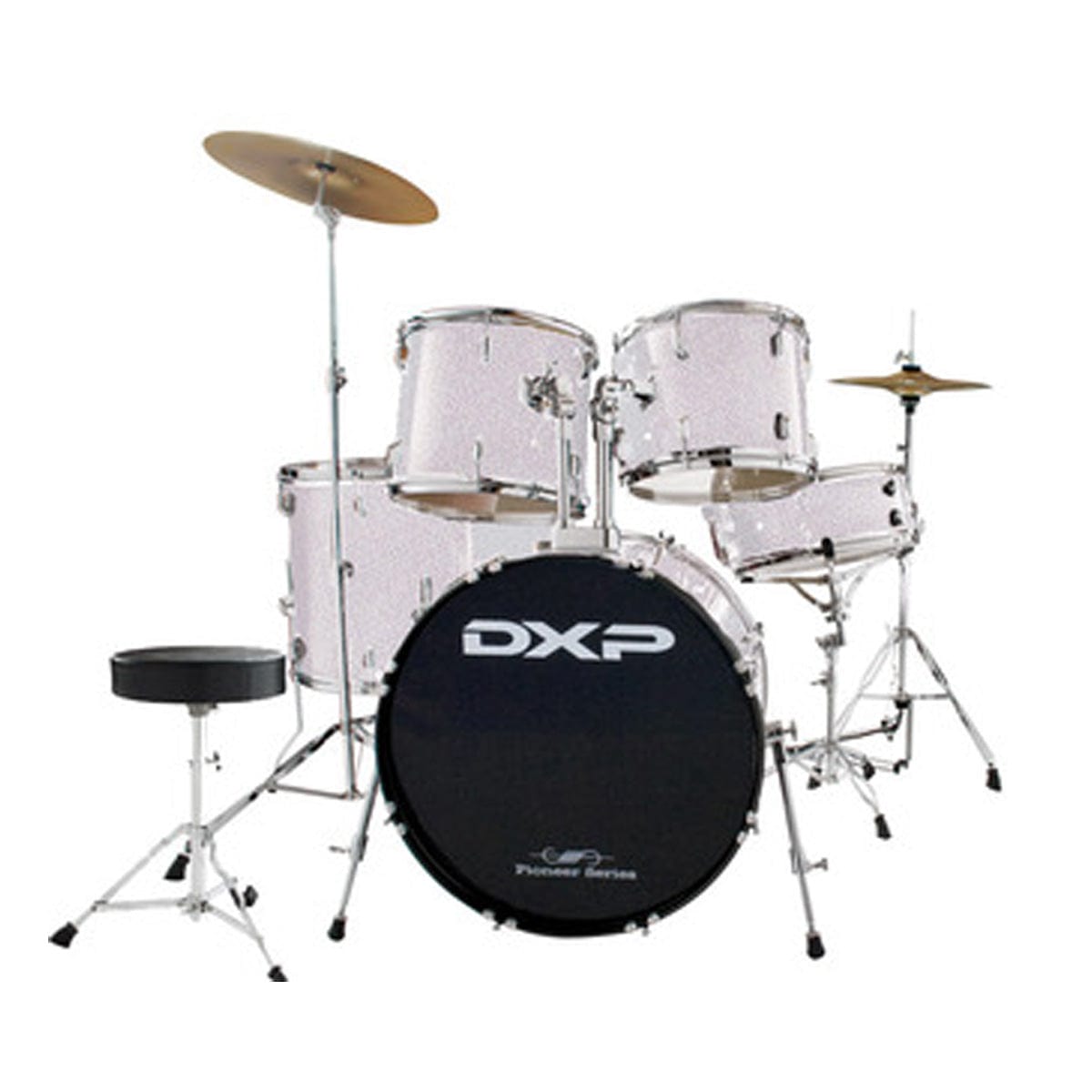 DXP Home Page DRUM KIT 5 PCE 22 INCH BD W/STOOL MET SILVER - Byron Music