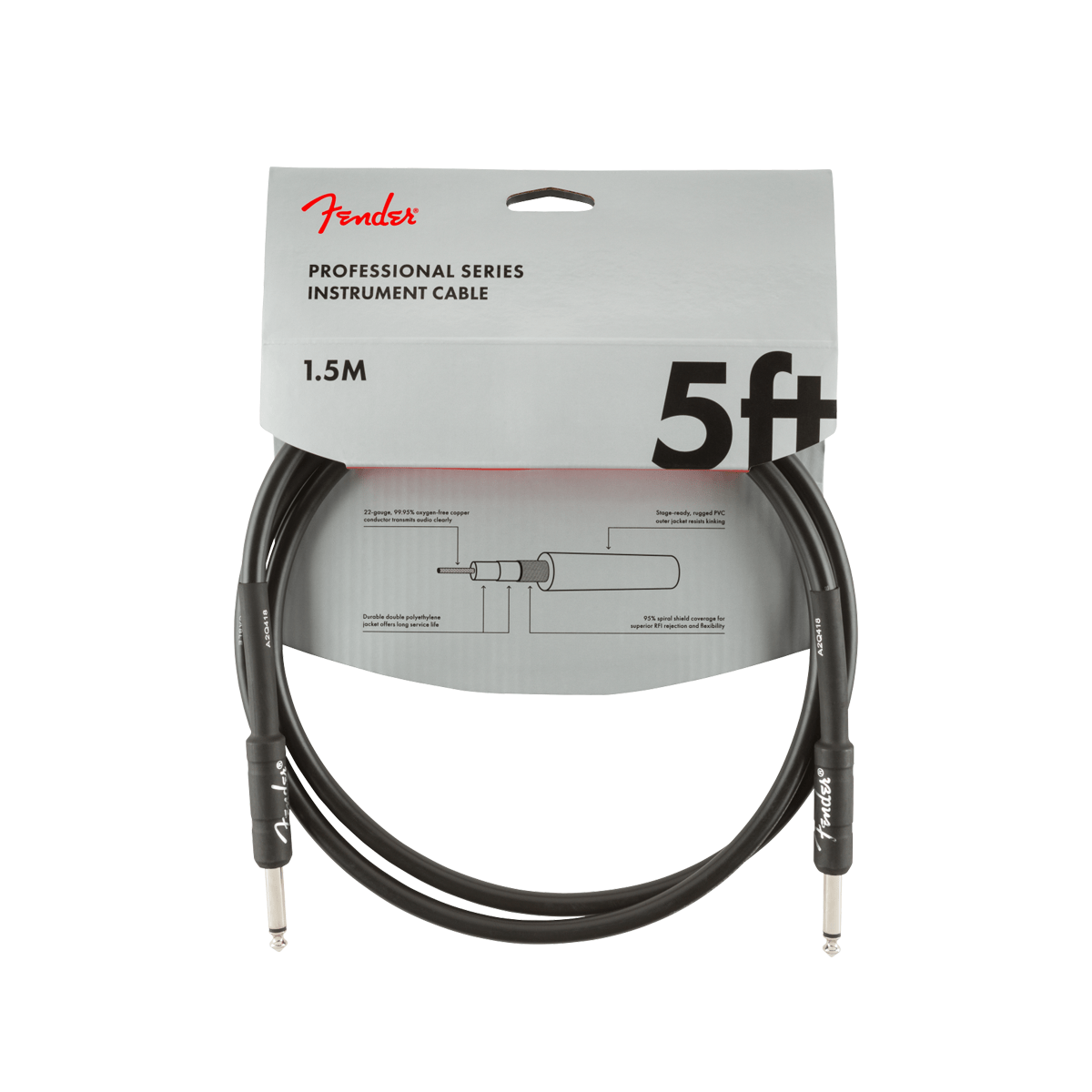 Fender Home Page Fender - Professional Series Instrument Cable Straight/Straight 5 Black - Byron Music