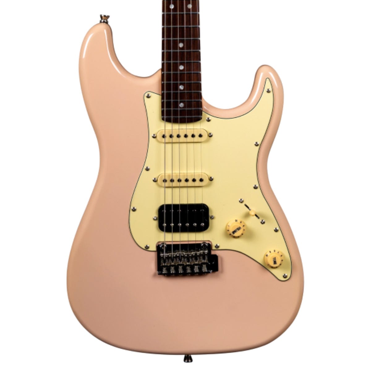 JET Home Page Jet JS-400-PK-R Electric Guitar Shell Pink HSS Roasted Maple Rosewood Fretboard - Byron Music