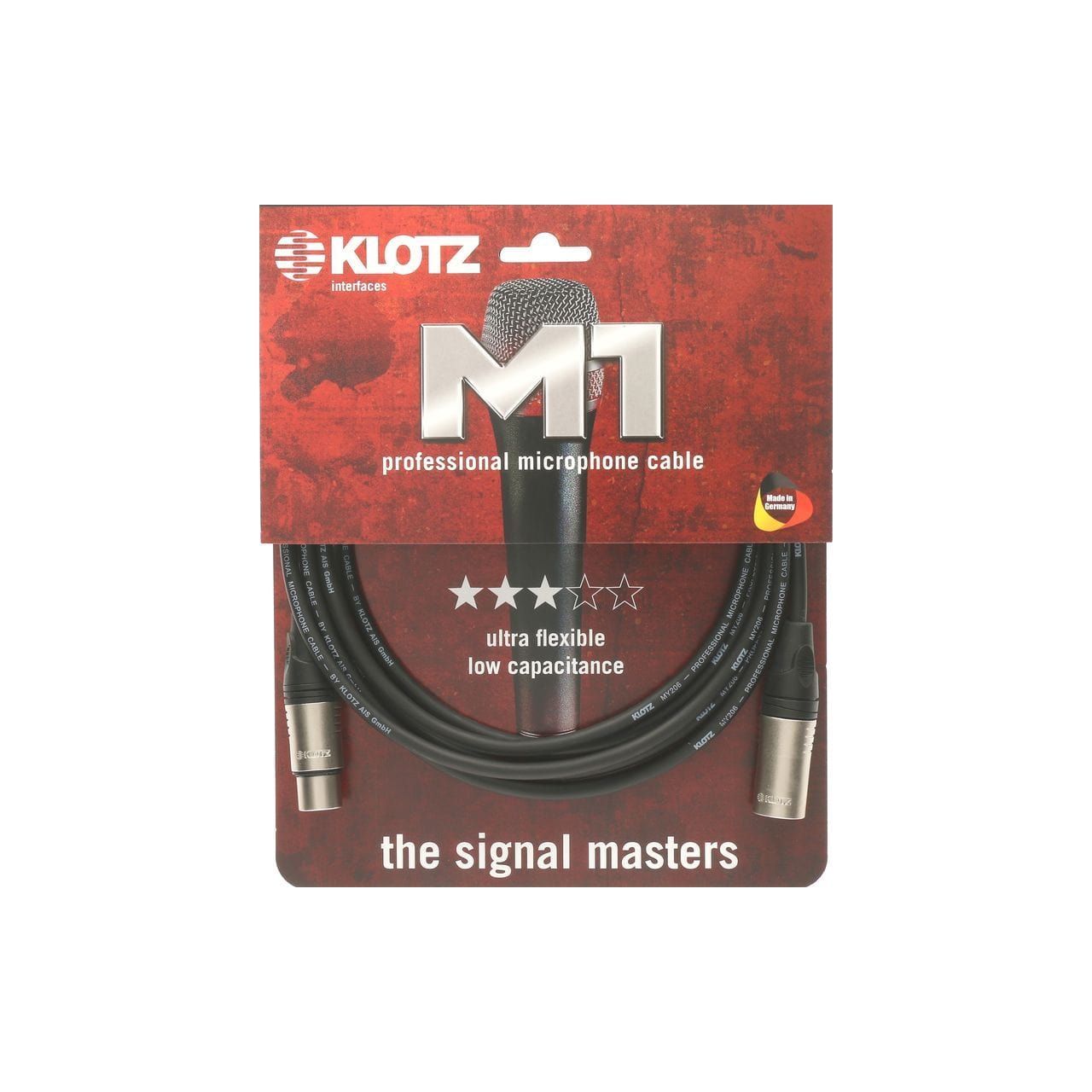 Klotz Home Page M1 Microphone 10m Male XLR F/M - Klotz connectors - Byron Music