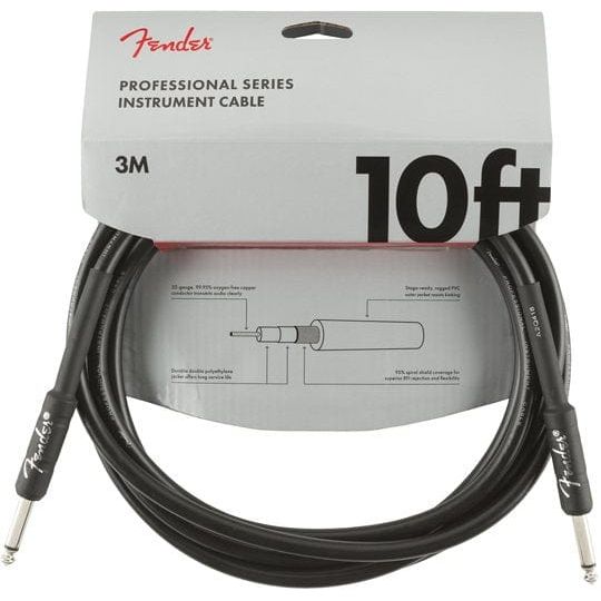Fender Home Page Professional Series Instrument Cable Straight/Straight 10 Black - Byron Music