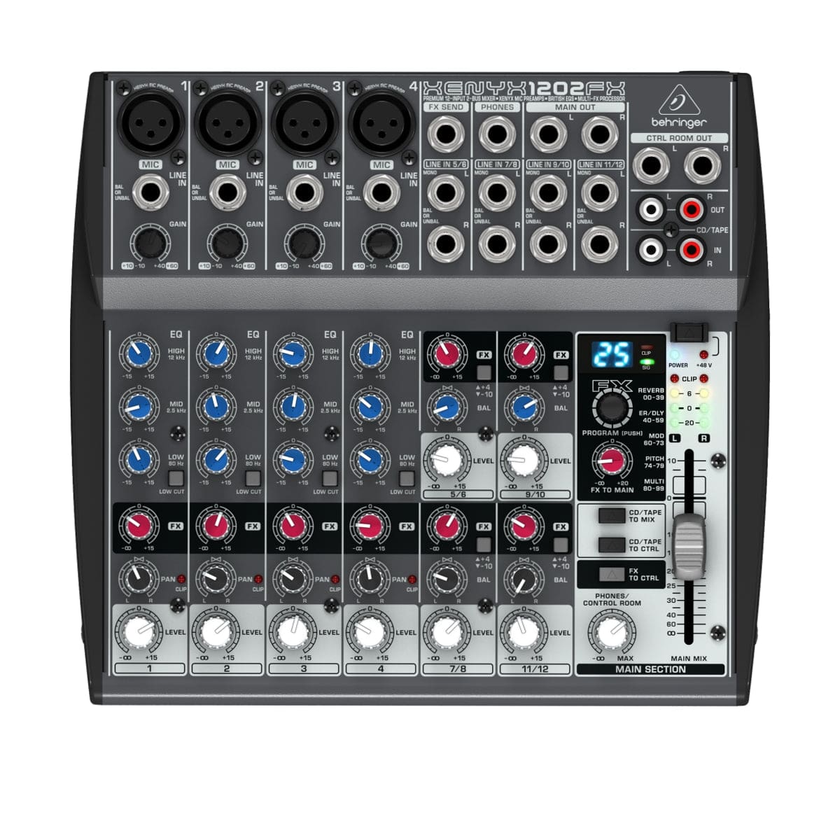 Behringer PA | Lighting Behringer XENYX Mixer 12-Input with Effects 1202FX - Byron Music