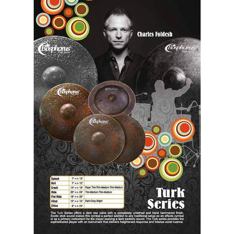 Bosphorus Percussion Bosphorus 18 Inch Thin Crash Cymbal Turk Series BPT18TC - Byron Music