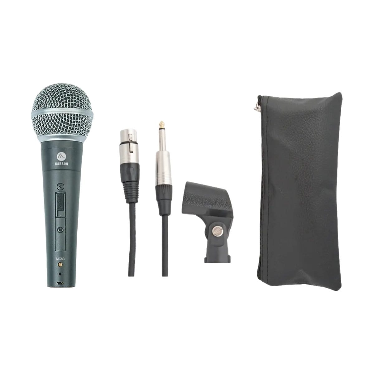 Carson PA | Lighting Carson Dynamic Microphone with Cable Clip Case MC63 - Byron Music