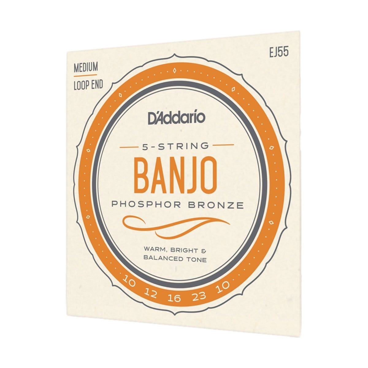 D&#39;Addario Guitar Accessories D&#39;Addario EJ55 Banjo Strings Loop End Medium - Byron Music