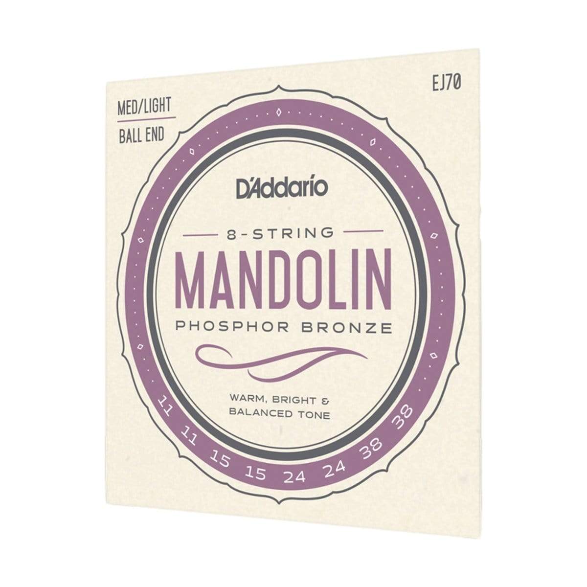 D&#39;Addario Guitar Accessories D&#39;Addario EJ70 Mandolin Strings Ball End Medium/Light - Byron Music
