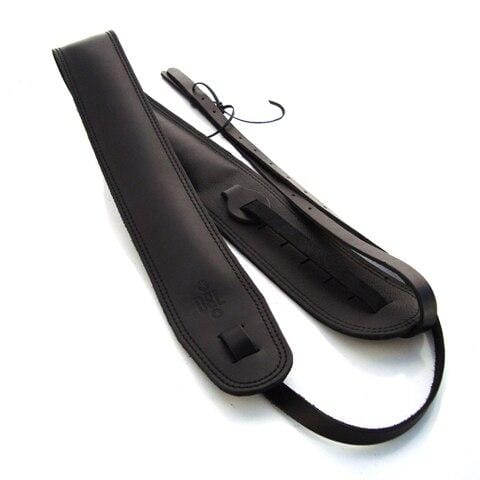 DSL Guitar Accessories DSL Strap Banjo Padded Leather Black 2.5 Inch Aus Made NEW - Byron Music