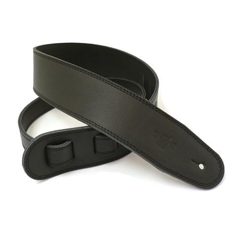 DSL Guitar Accessories DSL Strap Guitar Bass 3-Ply Garment Leather Black 2.5 Inch Aus Made NEW - Byron Music