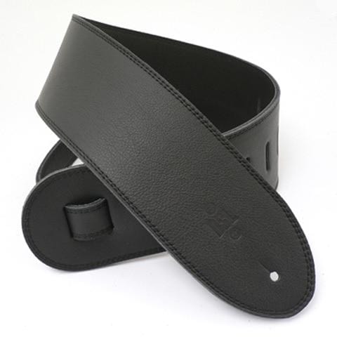 DSL Guitar Accessories DSL Strap Guitar Bass 3-Ply Garment Leather Black 3.5 Inch Aus Made NEW - Byron Music