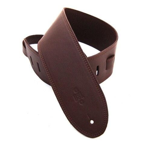DSL Guitar Accessories DSL Strap Guitar Bass 3-Ply Garment Leather Brown 3.5 Inch Aus Made NEW - Byron Music