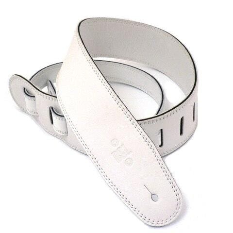 DSL Guitar Accessories DSL Strap Guitar Bass 3-Ply Garment Leather White 2.5 Inch Aus Made NEW - Byron Music