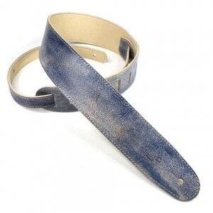 DSL Guitar Accessories DSL Strap Guitar Bass Leather Hand Dyed Vintage Blue 2.5 Inch Aus Made NEW - Byron Music