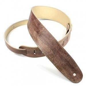 DSL Guitar Accessories DSL Strap Guitar Bass Leather Hand Dyed Vintage Brown 2.5 Inch Aus Made NEW - Byron Music
