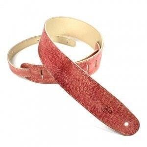 DSL Guitar Accessories DSL Strap Guitar Bass Leather Hand Dyed Vintage Red 2.5 Inch Aus Made NEW - Byron Music
