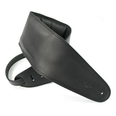 DSL Guitar Accessories DSL Strap Guitar Bass Leather Padded Garment Black/Black 5 Inch Aus Made - Byron Music