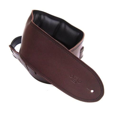 DSL Guitar Accessories DSL Strap Guitar Bass Leather Padded Garment Brown/Black 3.5 Inch Aus Made - Byron Music