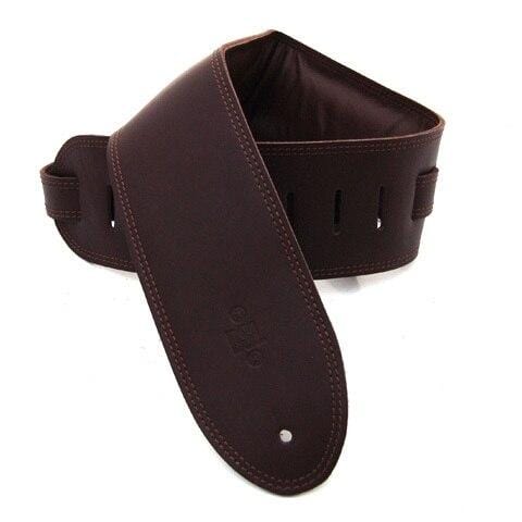 DSL Guitar Accessories DSL Strap Guitar Bass Leather Padded Garment Brown/Brown 3.5 Inch Aus Made - Byron Music