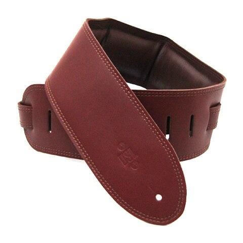 DSL Guitar Accessories DSL Strap Guitar Bass Leather Padded Garment Maroon/Brown 3.5 Inch Aus Made - Byron Music