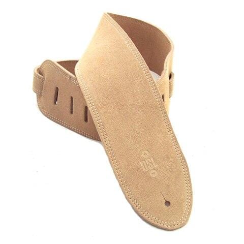 DSL Guitar Accessories DSL Strap Guitar Bass Leather Triple Suede Beige 3.5 Inch Aus Made NEW - Byron Music