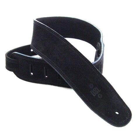 DSL Guitar Accessories DSL Strap Guitar Bass Leather Triple Suede Black 2.5 Inch Aus Made NEW - Byron Music
