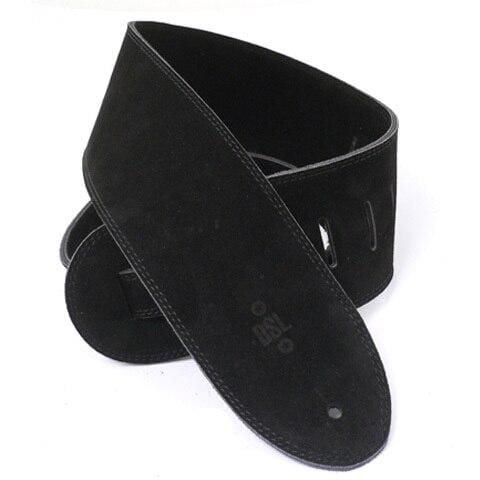 DSL Guitar Accessories DSL Strap Guitar Bass Leather Triple Suede Black 3.5 Inch Aus Made NEW - Byron Music