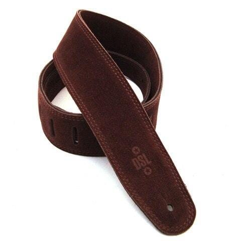 DSL Guitar Accessories DSL Strap Guitar Bass Leather Triple Suede Brown 2.5 Inch Aus Made NEW - Byron Music
