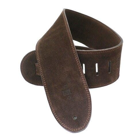 DSL Guitar Accessories DSL Strap Guitar Bass Leather Triple Suede Brown 3.5 Inch Aus Made NEW - Byron Music