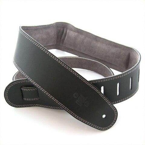 DSL Guitar Accessories DSL Strap Guitar Bass Padded Suede Black/Grey 2.5 Inch Aus Made NEW - Byron Music