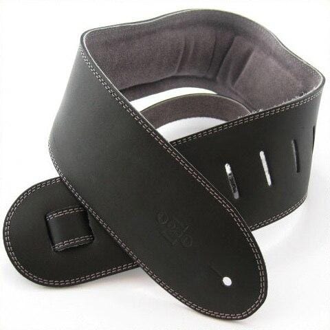 DSL Guitar Accessories DSL Strap Guitar Bass Padded Suede Black/Grey 3.5 Inch Aus Made NEW - Byron Music