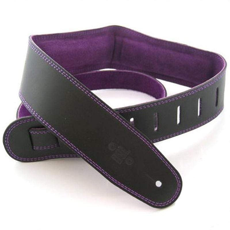 DSL Strap Guitar Bass Padded Suede Black/Purple 2.5 Inch Aus Made NEW