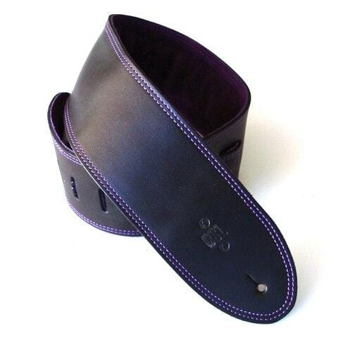 DSL Guitar Accessories DSL Strap Guitar Bass Padded Suede Black/Purple 3.5 Inch Aus Made NEW - Byron Music