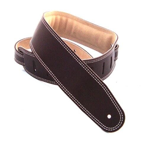 DSL 2.5 Inch Padded Suede Bass Guitar Strap Brown / Beige - Byron Music