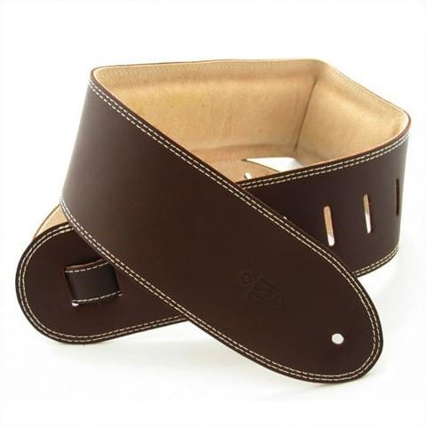 DSL Guitar Accessories DSL Strap Guitar Bass Padded Suede Brown/Beige 3.5 Inch Aus Made NEW - Byron Music