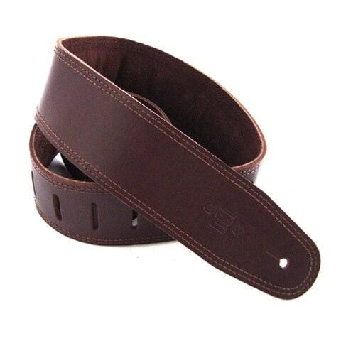 DSL Guitar Accessories DSL Strap Guitar Bass Padded Suede Brown/Brown 2.5 Inch Aus Made NEW - Byron Music
