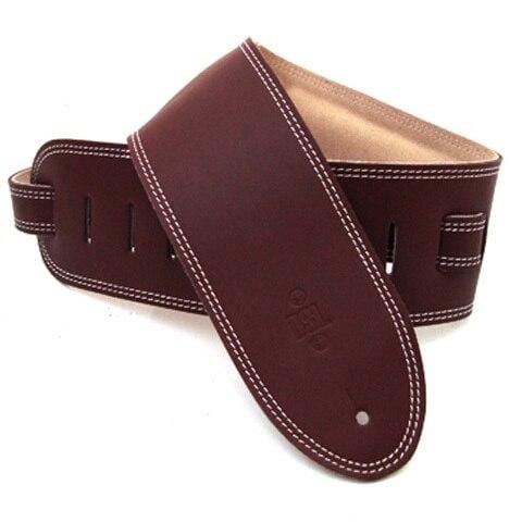 DSL Guitar Accessories DSL Strap Guitar Bass Padded Suede Maroon/Beige 3.5 Inch Aus Made NEW - Byron Music