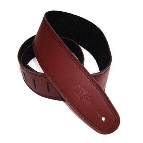 DSL Guitar Accessories DSL Strap Guitar Bass Padded Suede Maroon/Black 2.5 Inch Aus Made NEW - Byron Music