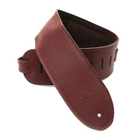 DSL Guitar Accessories DSL Strap Guitar Bass Padded Suede Maroon/Brown 3.5 Inch Aus Made NEW - Byron Music
