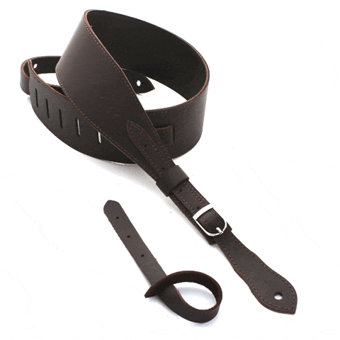 DSL Guitar Accessories DSL Strap Guitar Bass Slender Garment Leather Saddle Brown 2.5 Inch Aus Made NEW - Byron Music