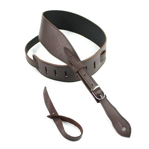 DSL Guitar Accessories DSL Strap Guitar Bass Slender Garment Leather Saddle Brown 2.5 Inch Aus Made NEW - Byron Music
