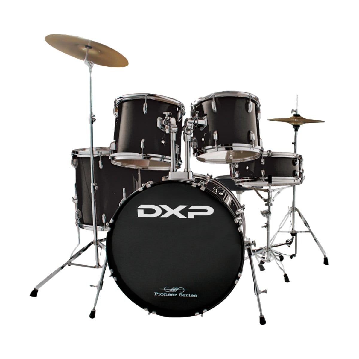 DXP Percussion DXP Pioneer Drum Kit Package with Cymbals and Stool Black TX04PB - Byron Music