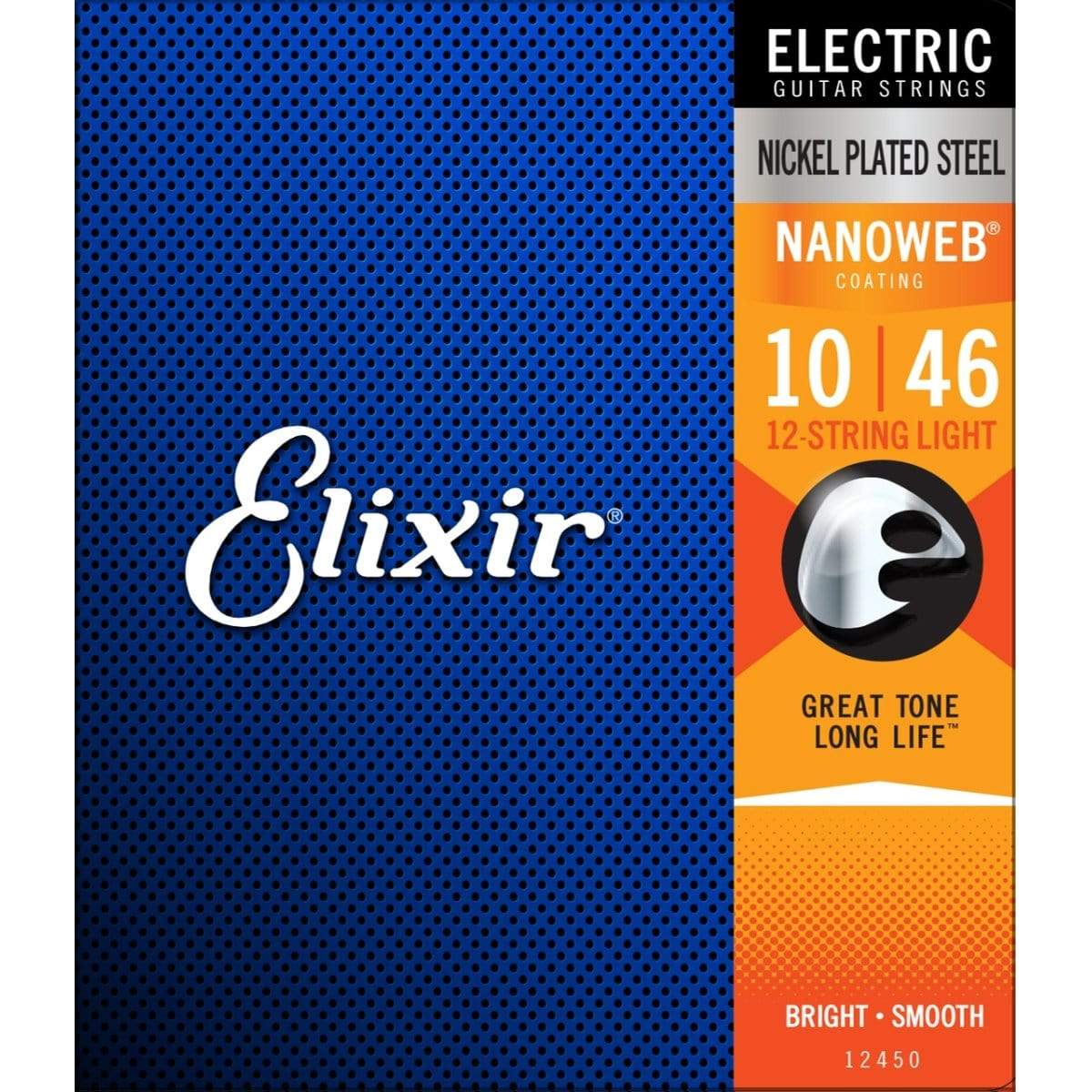 Elixir Guitar Accessories Elixir 12-String Electric Guitar Strings Nanoweb Light 10-46 12450 - Byron Music