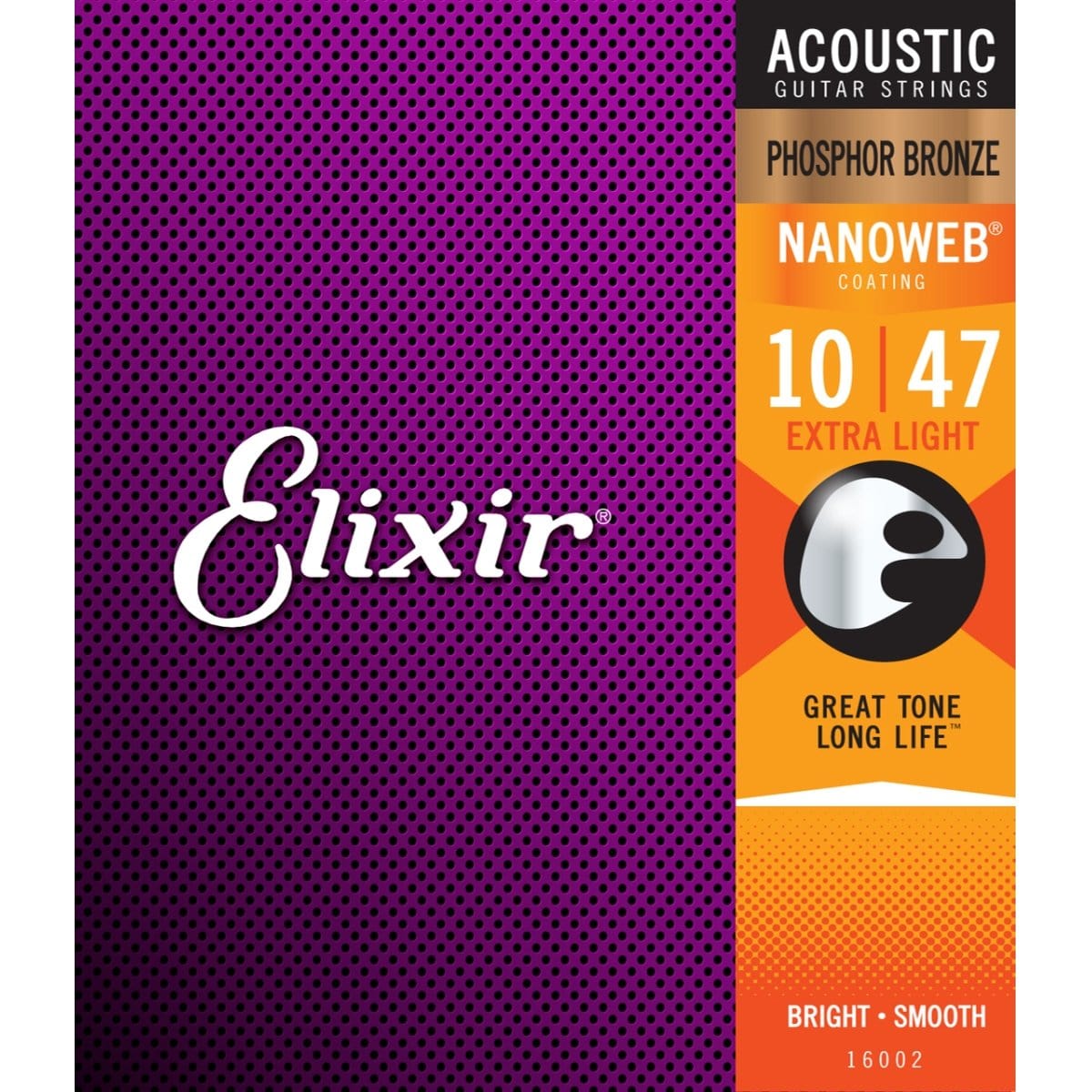Elixir Guitar Accessories Elixir Acoustic Guitar Strings Phosphor Bronze Nanoweb Extra Light 10-47 16002 - Byron Music