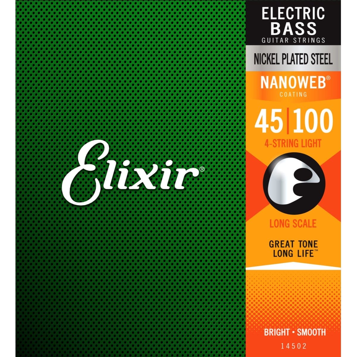 Elixir Guitar Accessories Elixir Bass Guitar Strings Nanoweb 4-String Light Long Scale 45-100 14052 - Byron Music